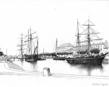 Goélettes dans le port de Mortagne