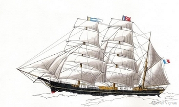 Trois-mâts barque